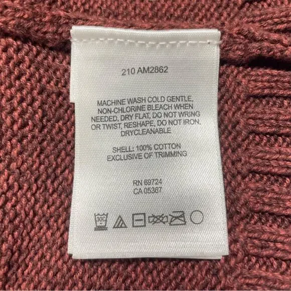 COLUMBIA Men's Cotton Quarter-Zip Stripe Pullover Sweater Maroon/Tan Size XXL - Picture 7 of 7